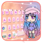 cute cartoon girl keyboard the android application logo